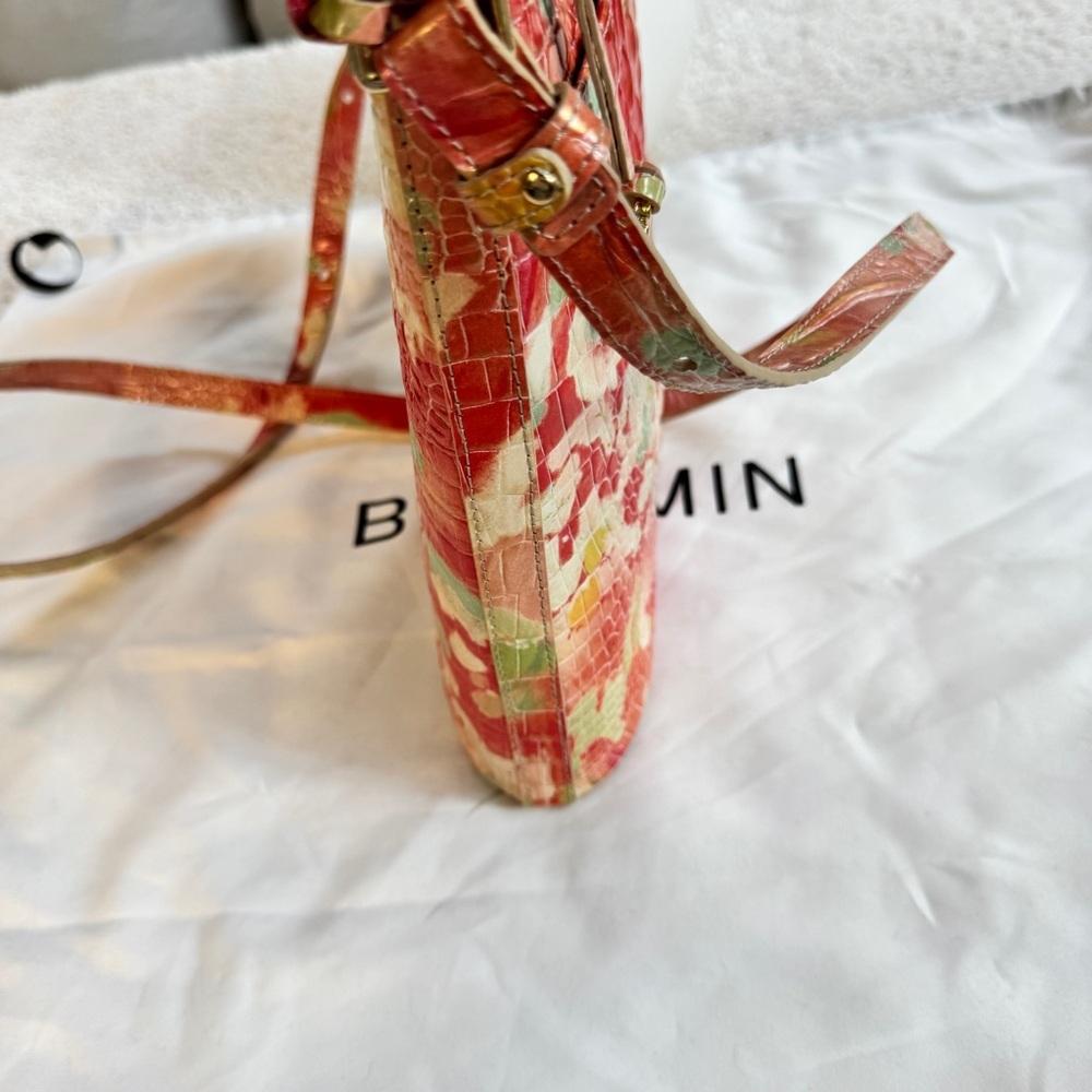 Brahmin Katie Jubilee Melbourne Multi Floral Embossed Leather Crossbody - Picture 3 of 6